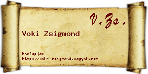 Voki Zsigmond névjegykártya